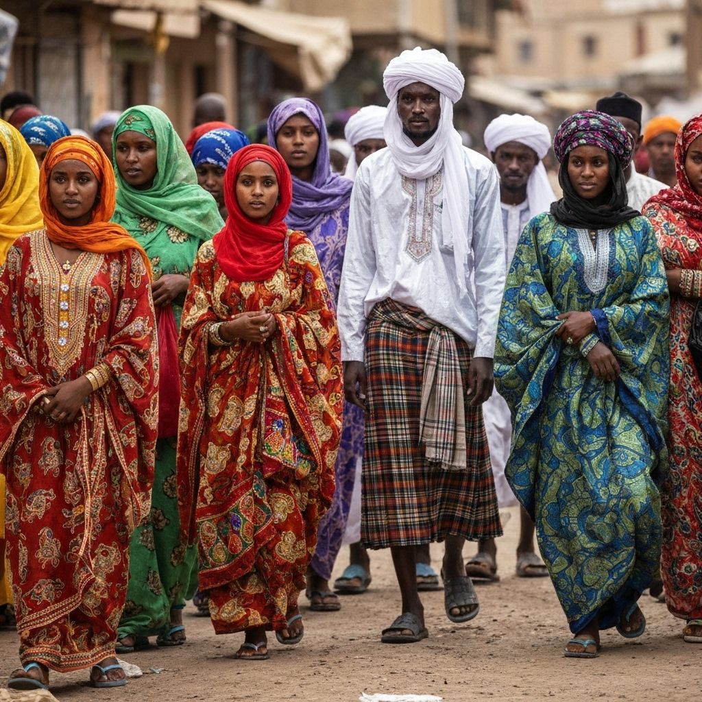 الملابس التقليدية الصومالية الملونة